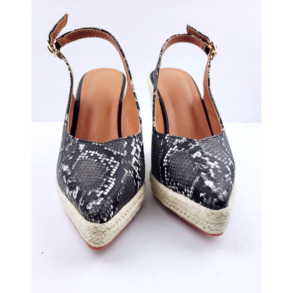 Women's Pointy Toe Espadrilles Wedge Sandals - Size 9 - Picture 2 of 8